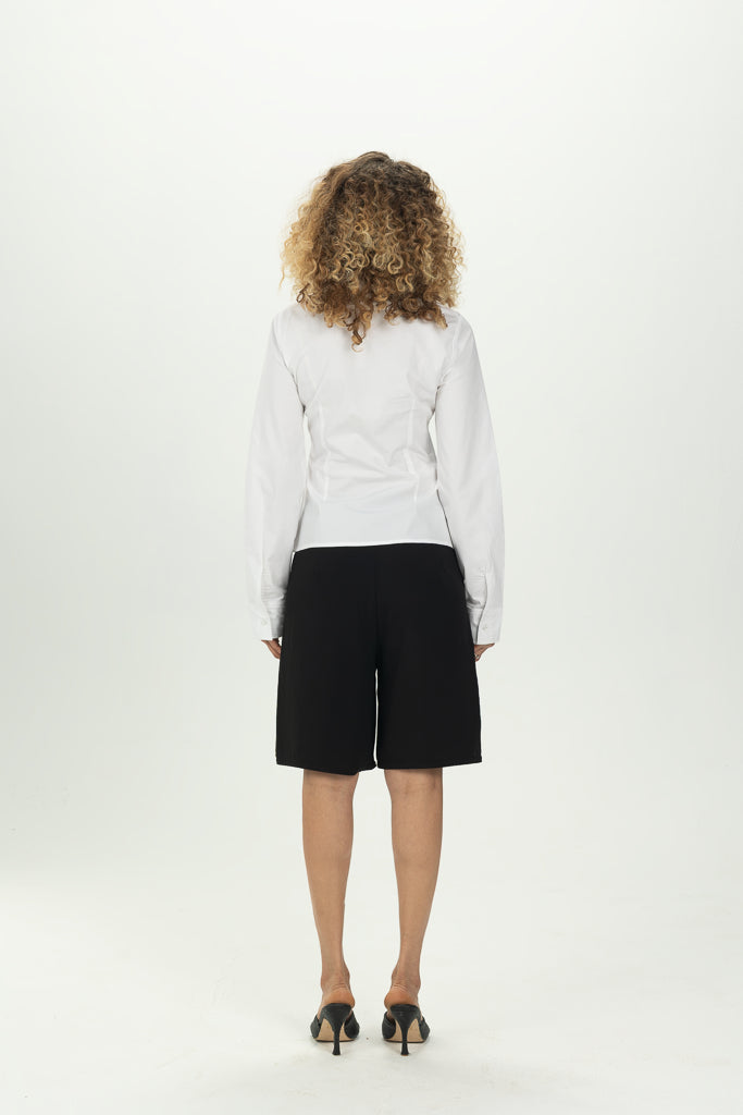White Fitted Button-Down Shirt