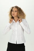 White Fitted Button-Down Shirt
