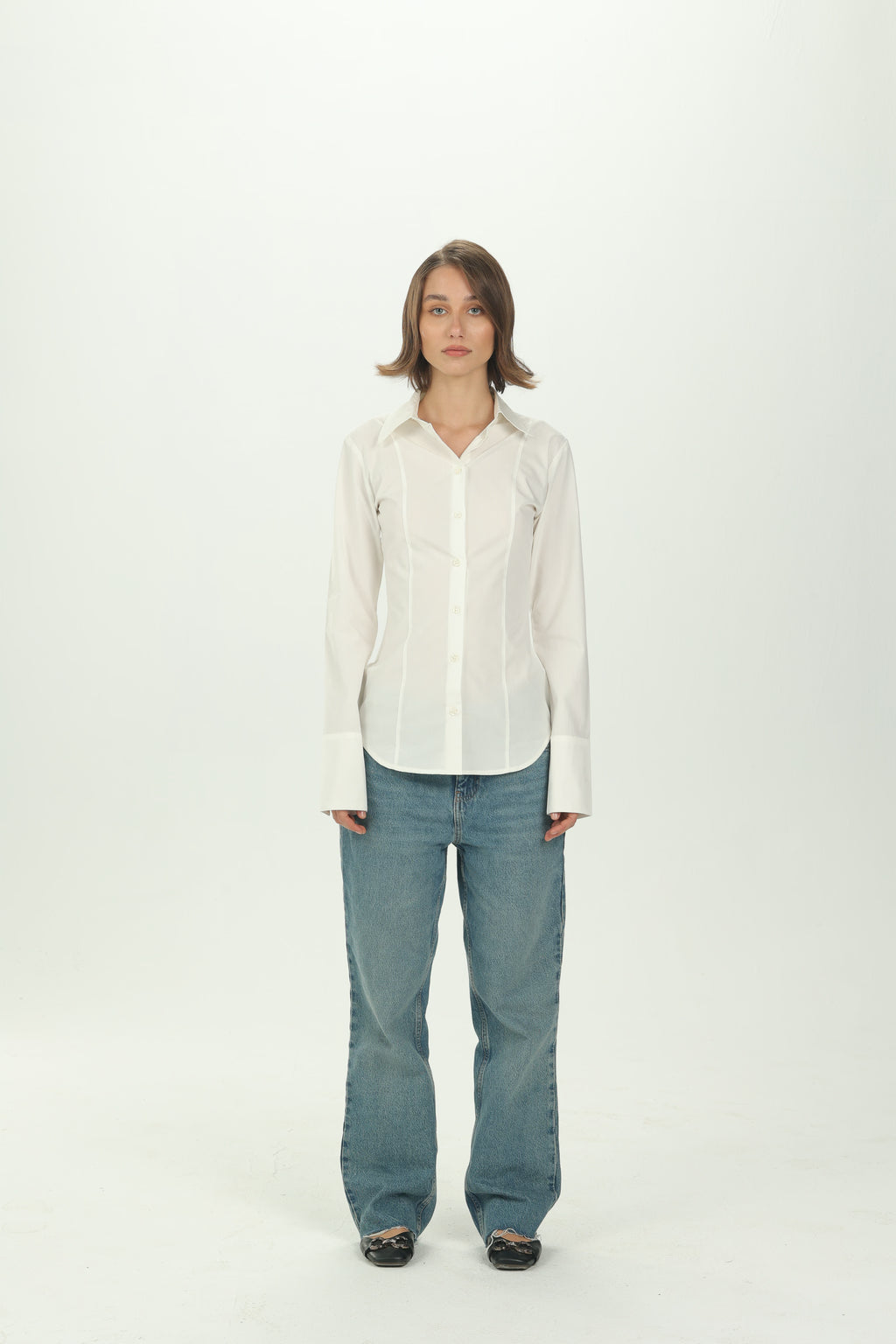 Off-White Pintuck Fitted Shirt