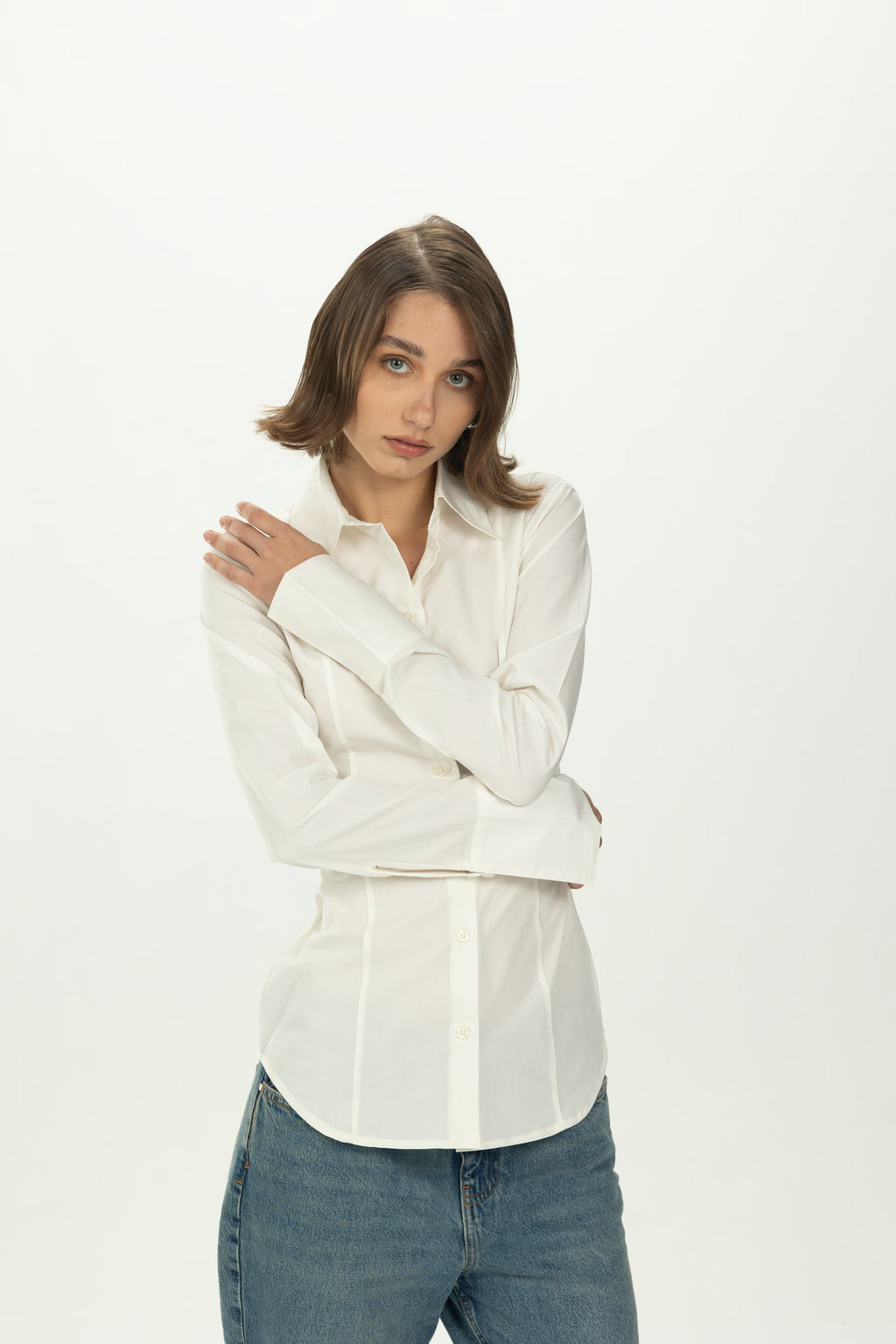 Off-White Pintuck Fitted Shirt