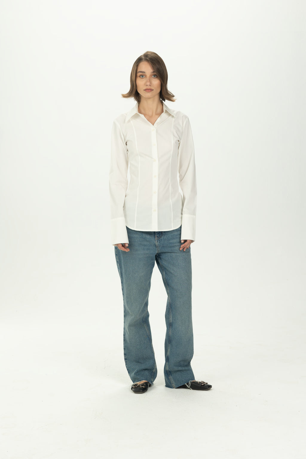 Off-White Pintuck Fitted Shirt