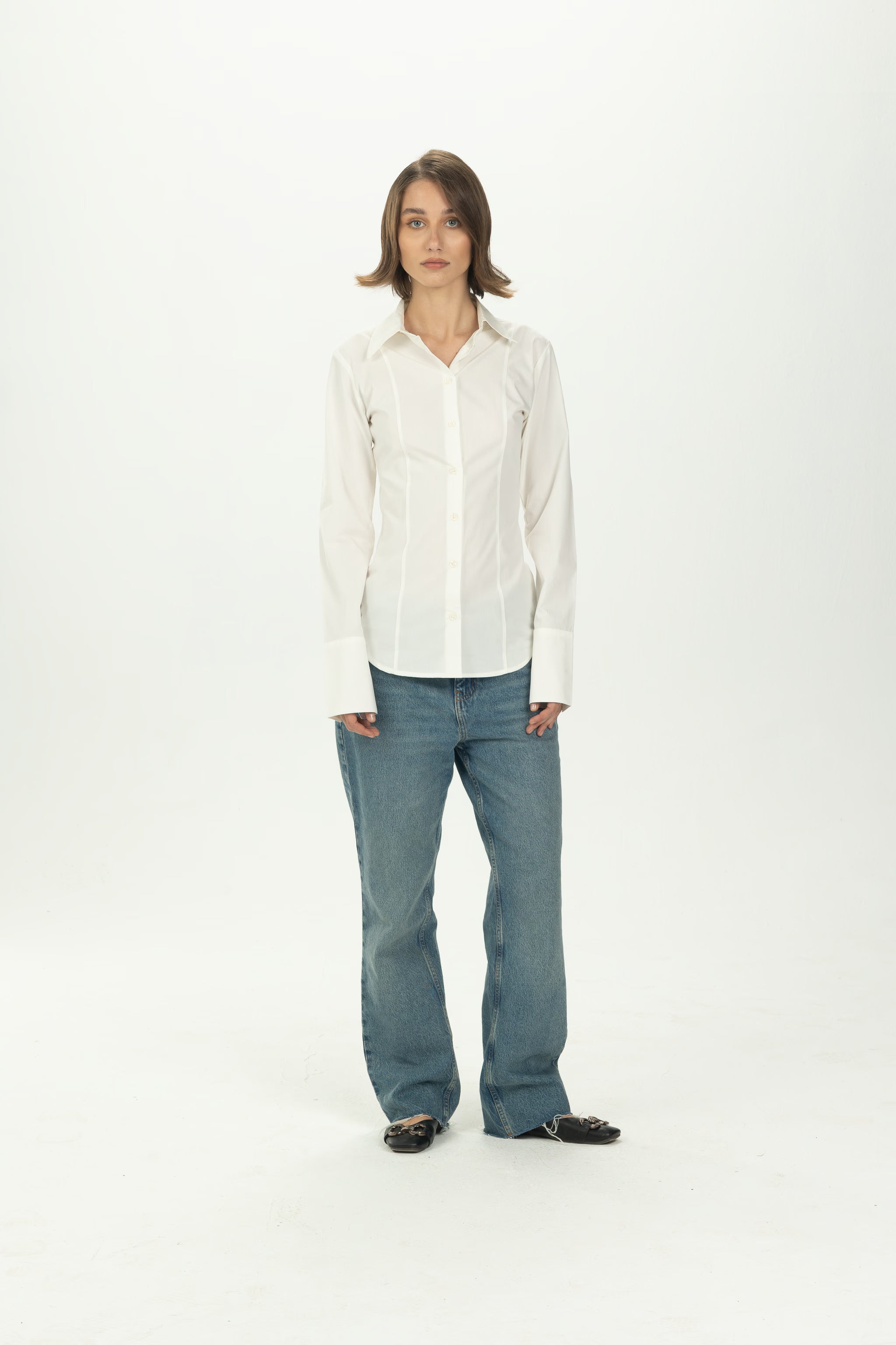 Off-White Pintuck Fitted Shirt
