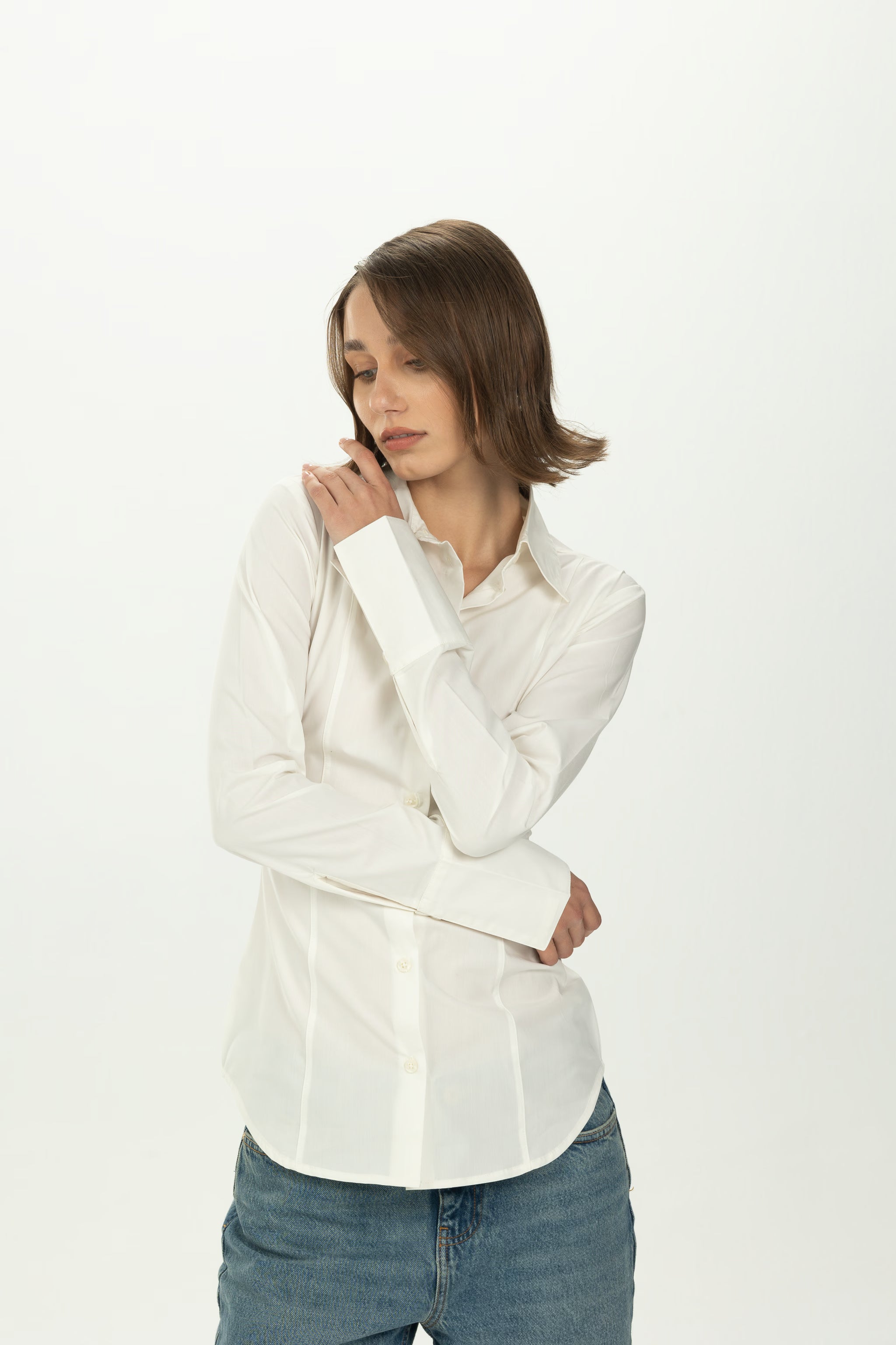 Off-White Pintuck Fitted Shirt