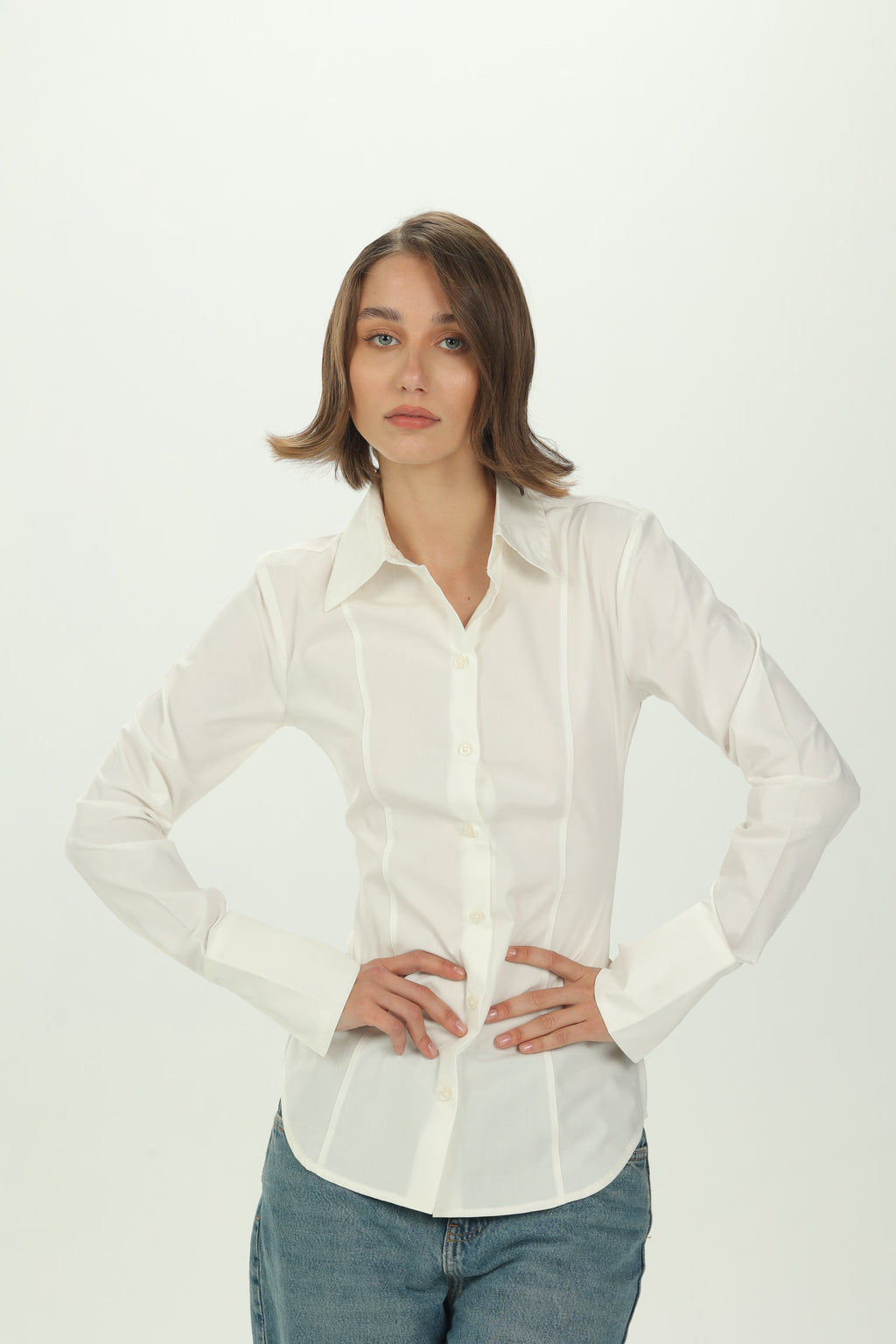 Off-White Pintuck Fitted Shirt