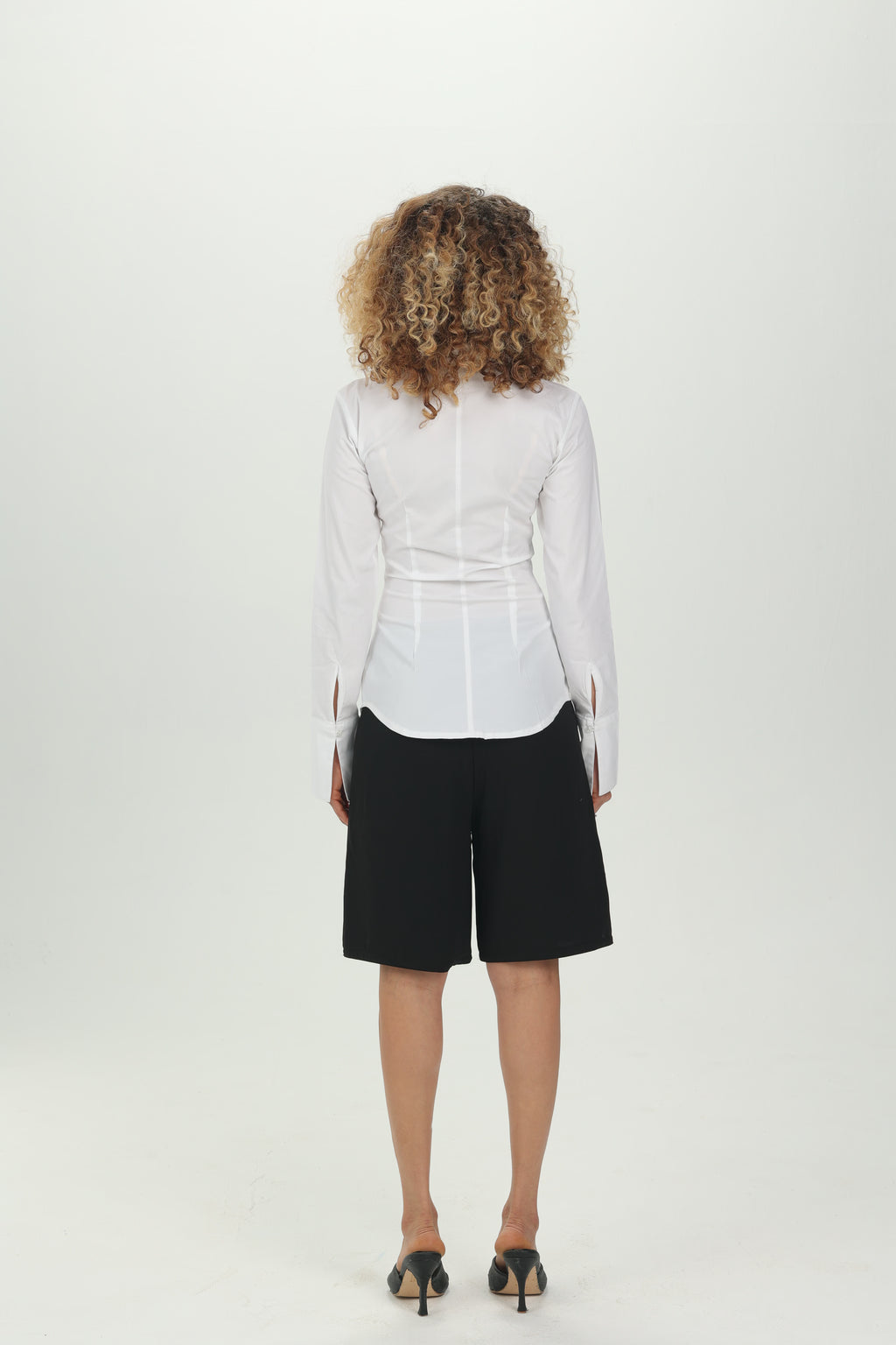 White Pintuck Fitted Shirt