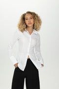 White Pintuck Fitted Shirt