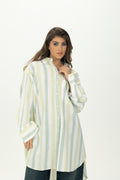 Striped Green Relaxed Oversized Shirt