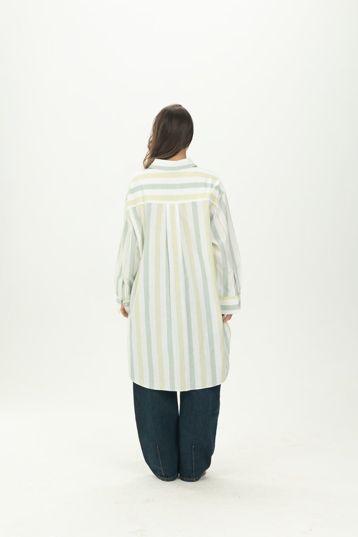 Striped Green Relaxed Oversized Shirt