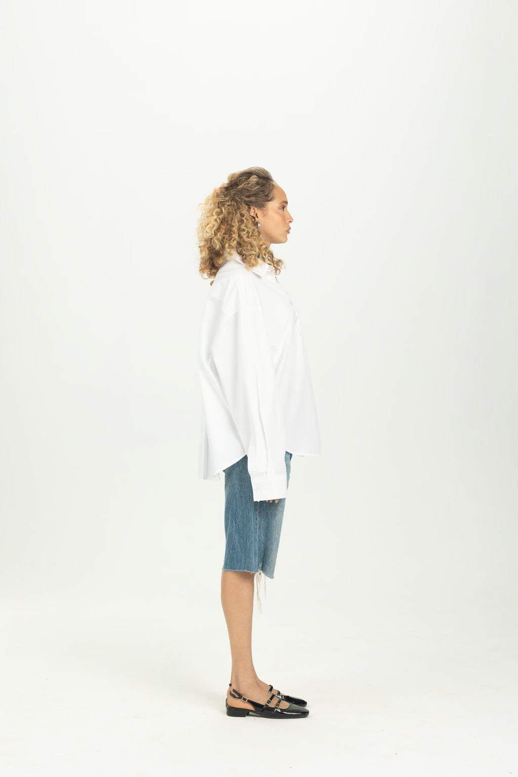 White Oversized Button-Down Shirt