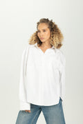 White Oversized Button-Down Shirt