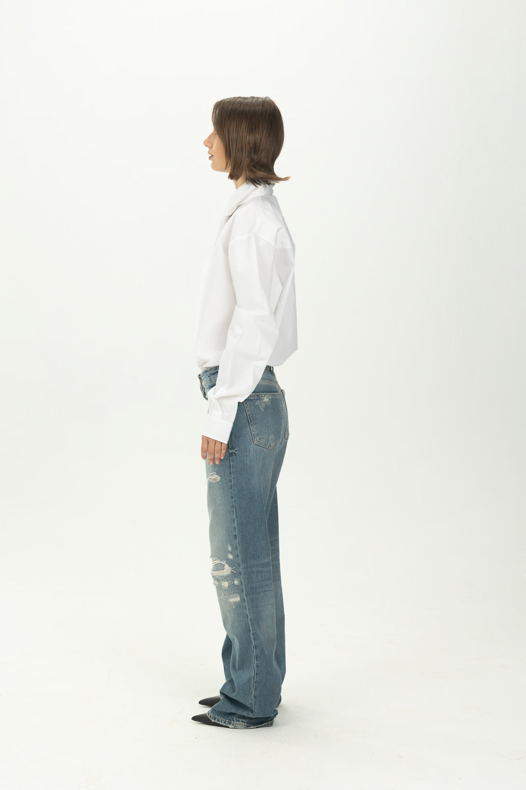 White Necktie Bodysuit Shirt