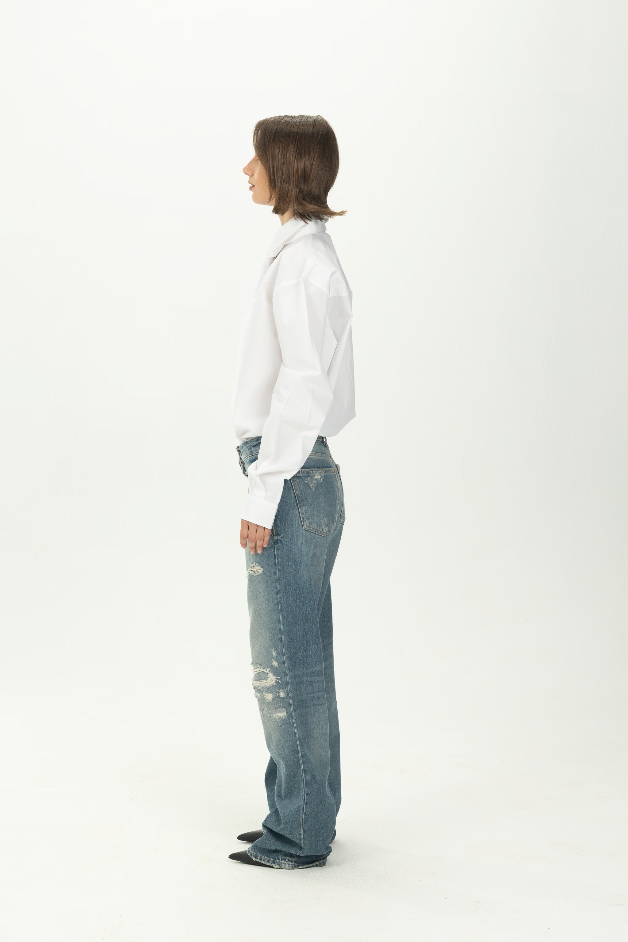 White Necktie Bodysuit Shirt