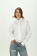 White Necktie Bodysuit Shirt