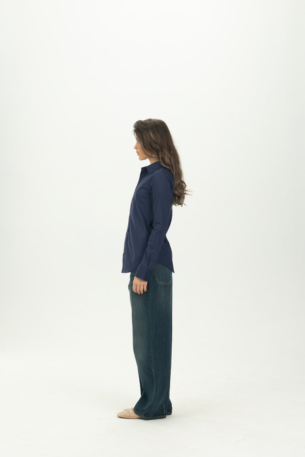 Navy Blue Classic Fitted Shirt