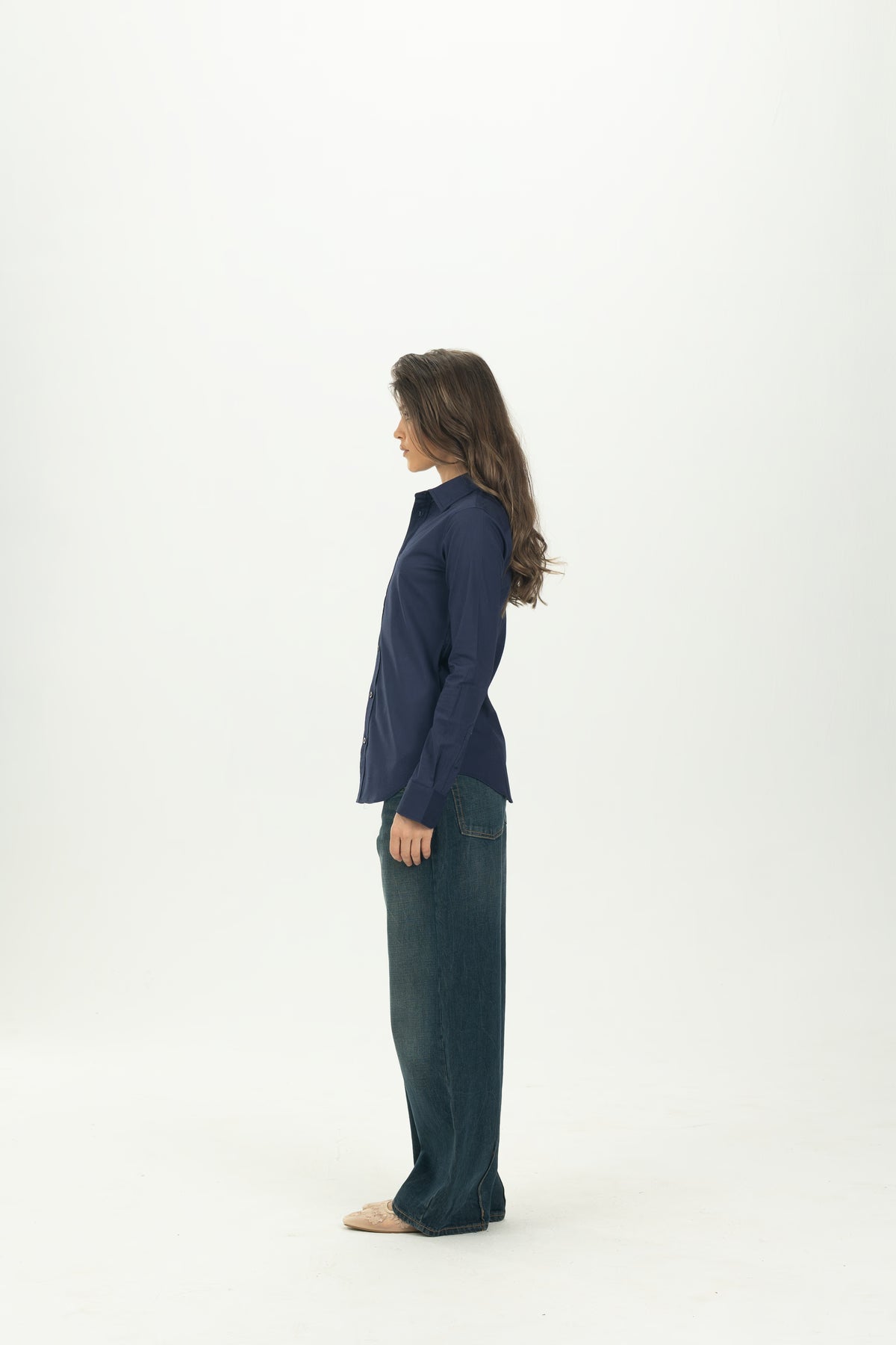 Navy Blue Classic Fitted Shirt