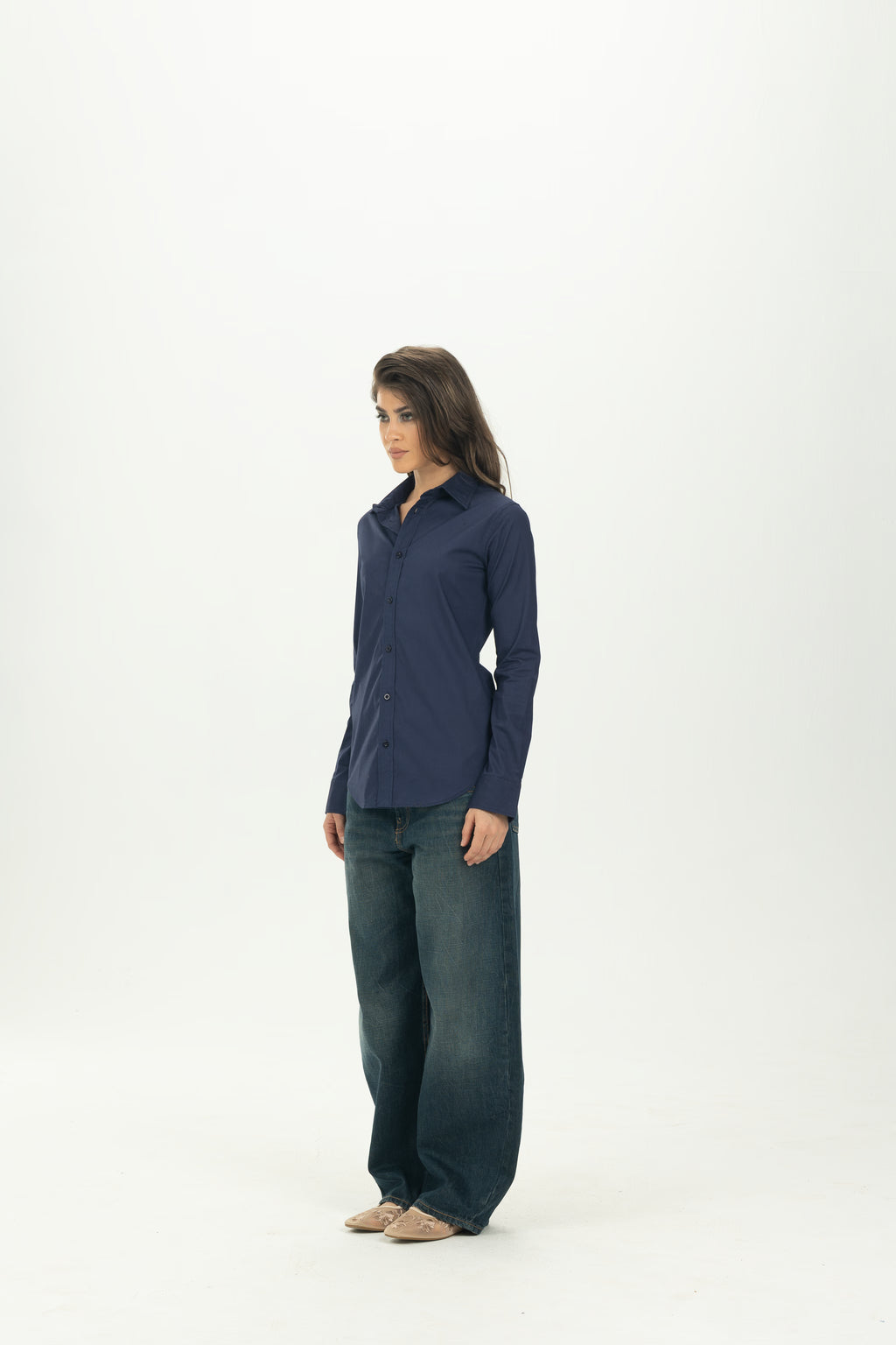 Navy Blue Classic Fitted Shirt