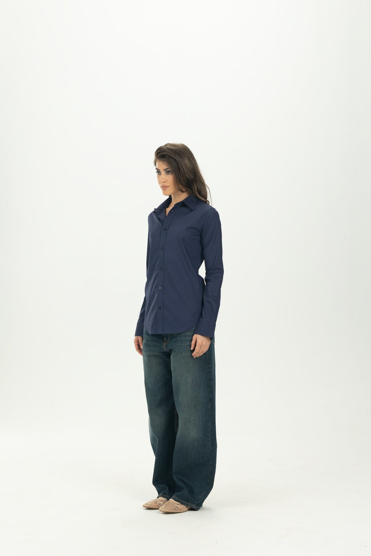 Navy Blue Classic Fitted Shirt