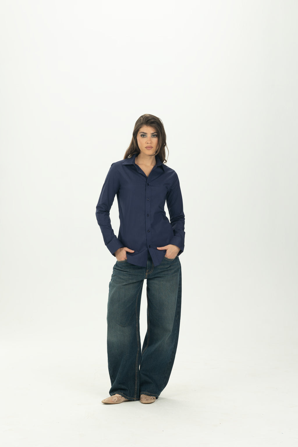 Navy Blue Classic Fitted Shirt