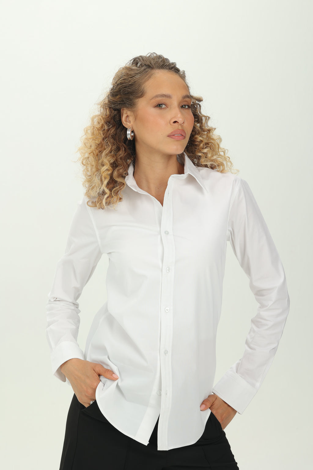 White Classic Fitted Shirt