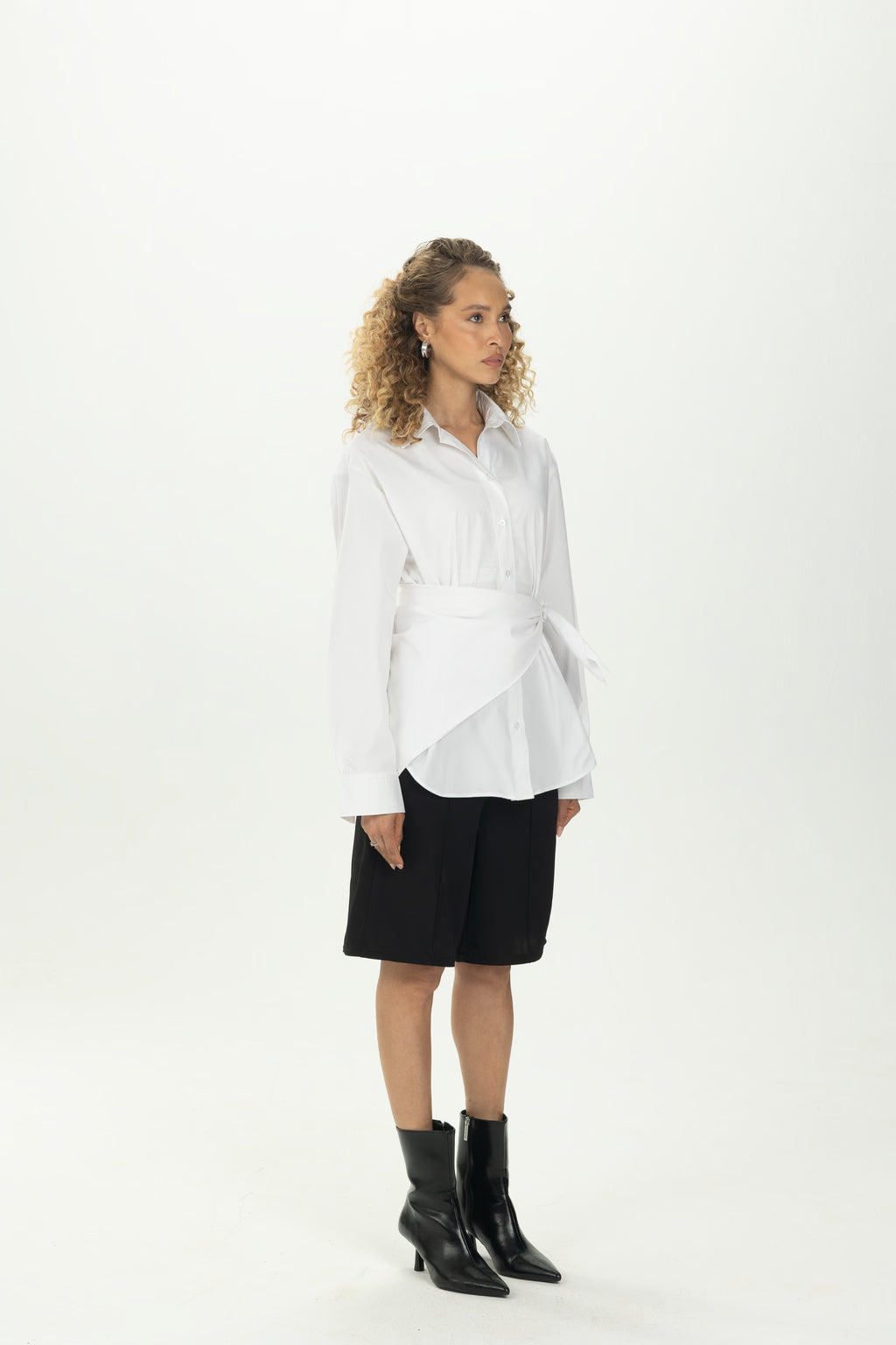 White Multiway Shirt with Detachable Scarf