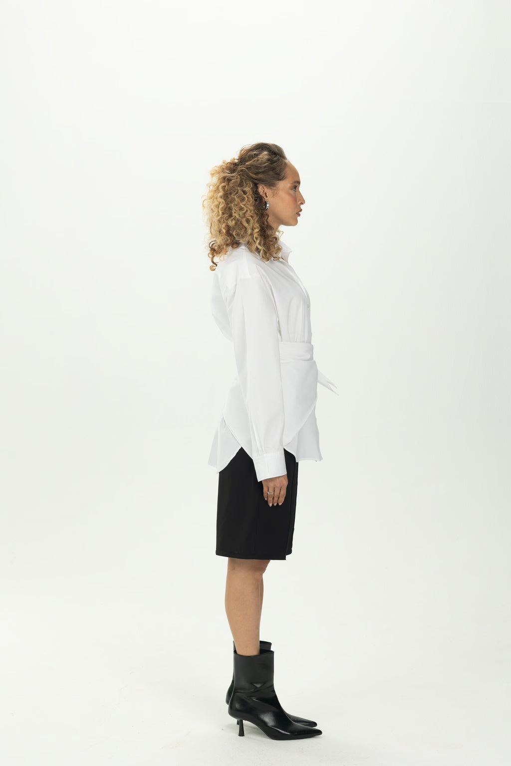 White Multiway Shirt with Detachable Scarf