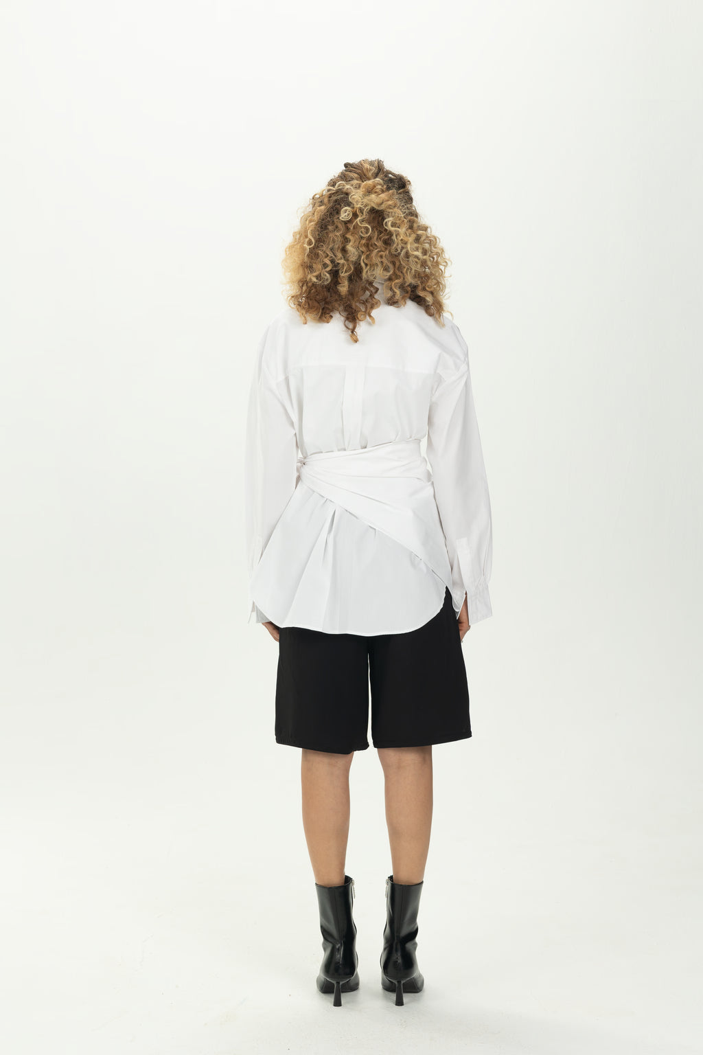White Multiway Shirt with Detachable Scarf