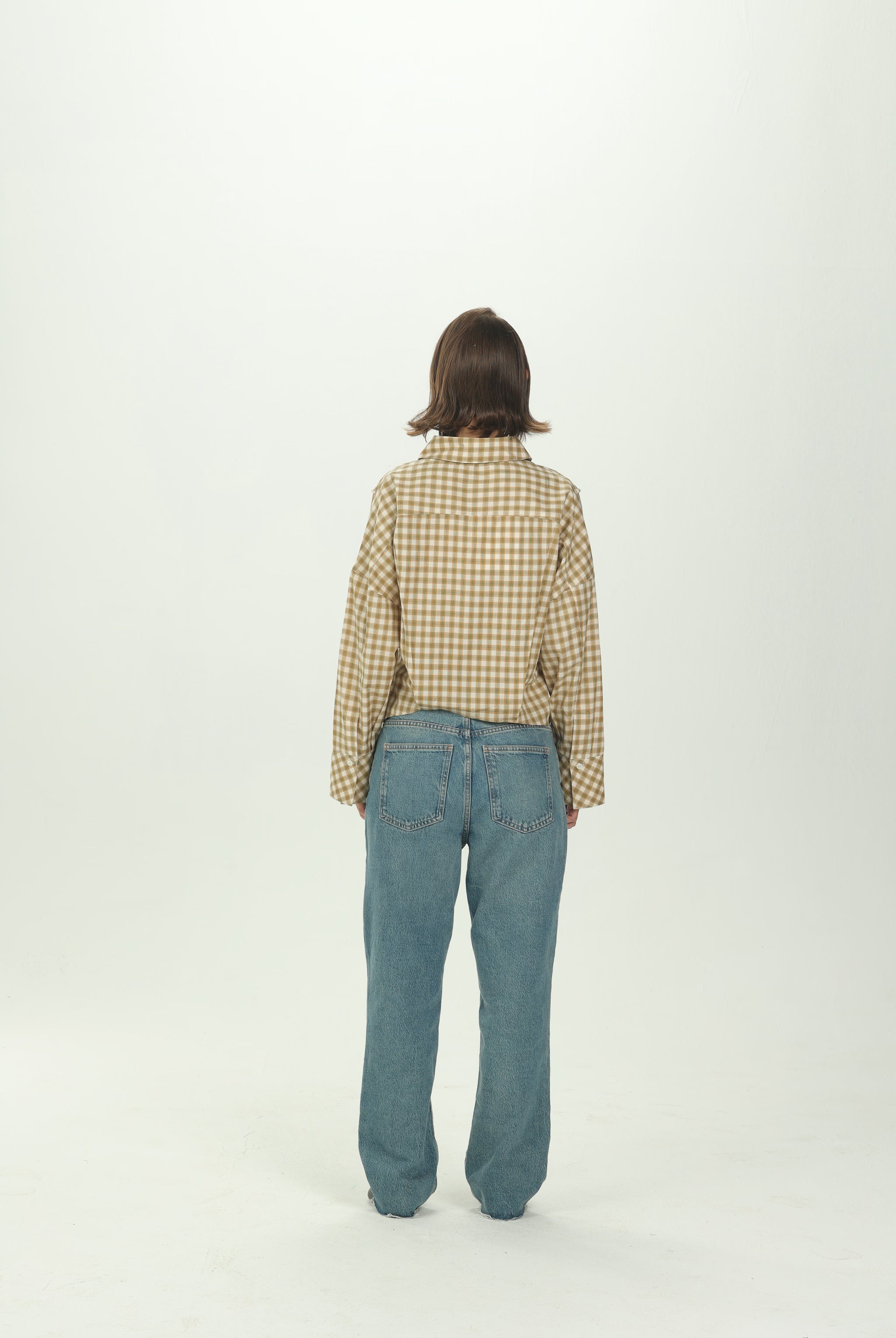 Checked Yellow Side Tie Multiway Shirt