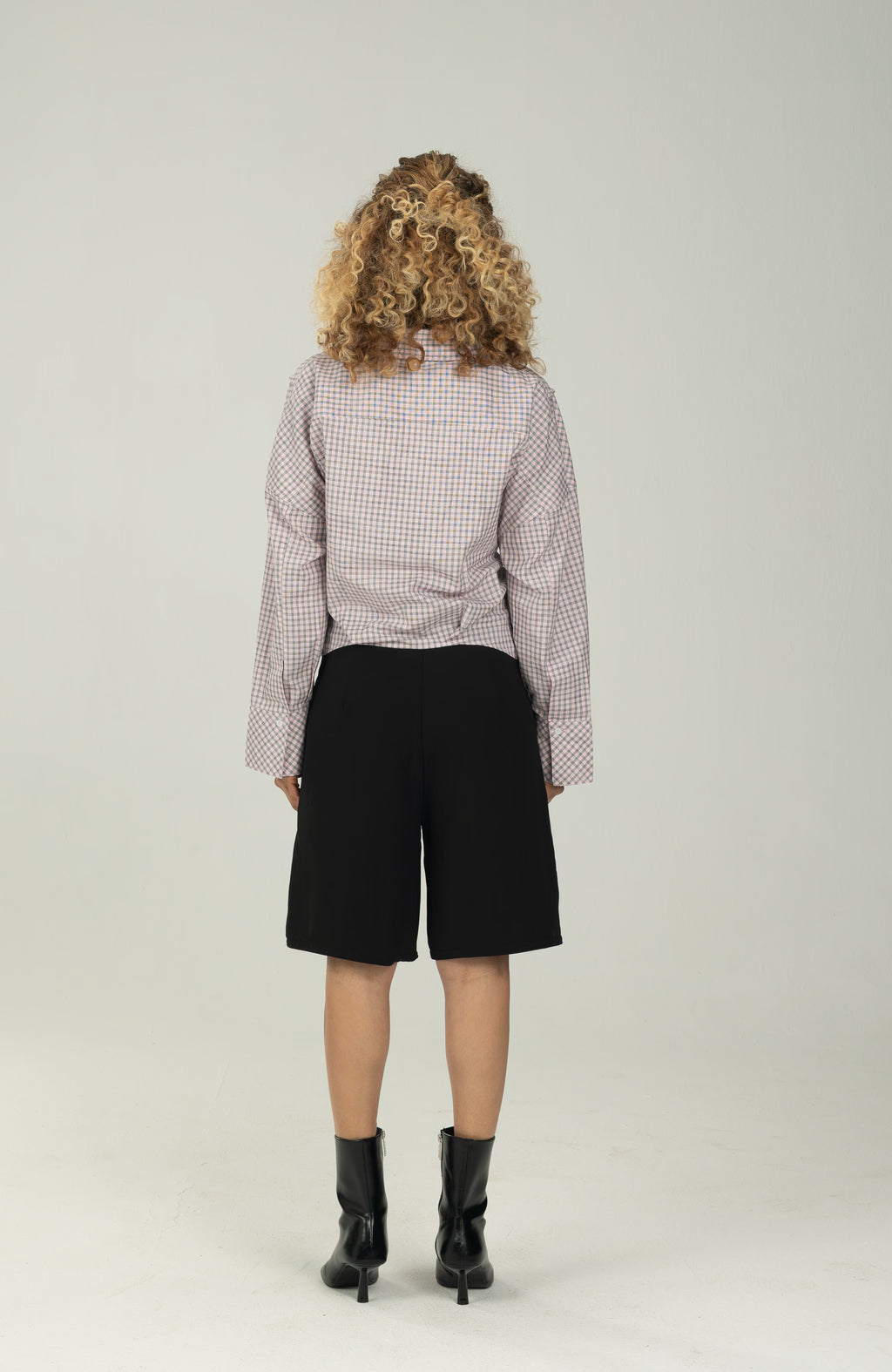 Checked Pink Side Tie Multiway Shirt