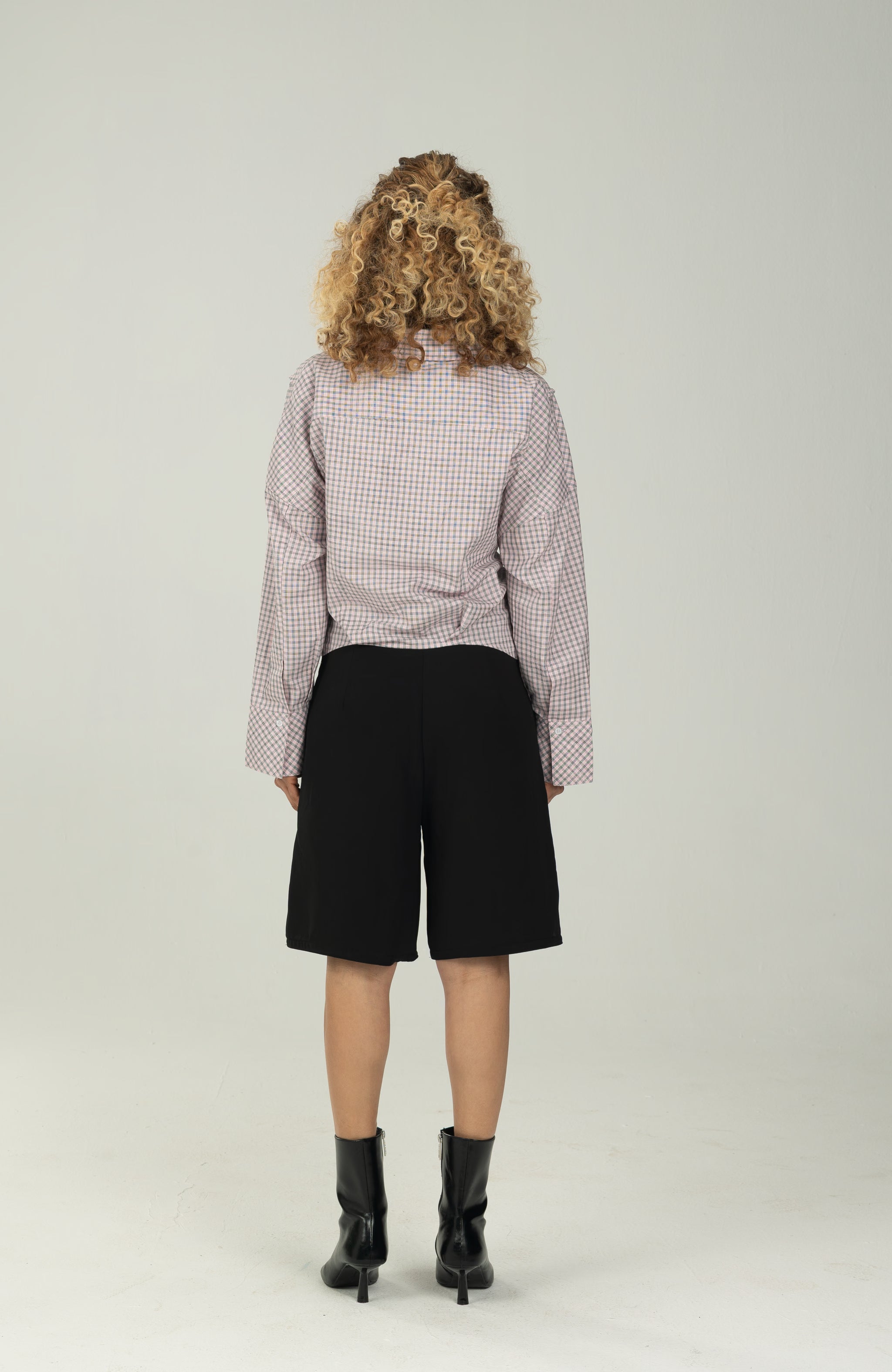 Checked Pink Side Tie Multiway Shirt