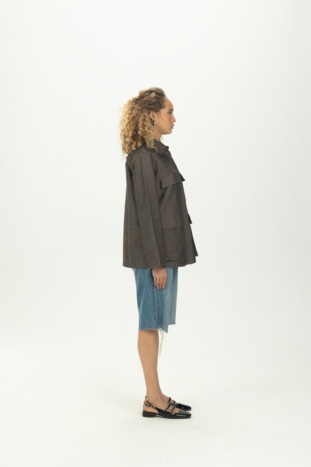 Brown Boxy Pocket Overshirt