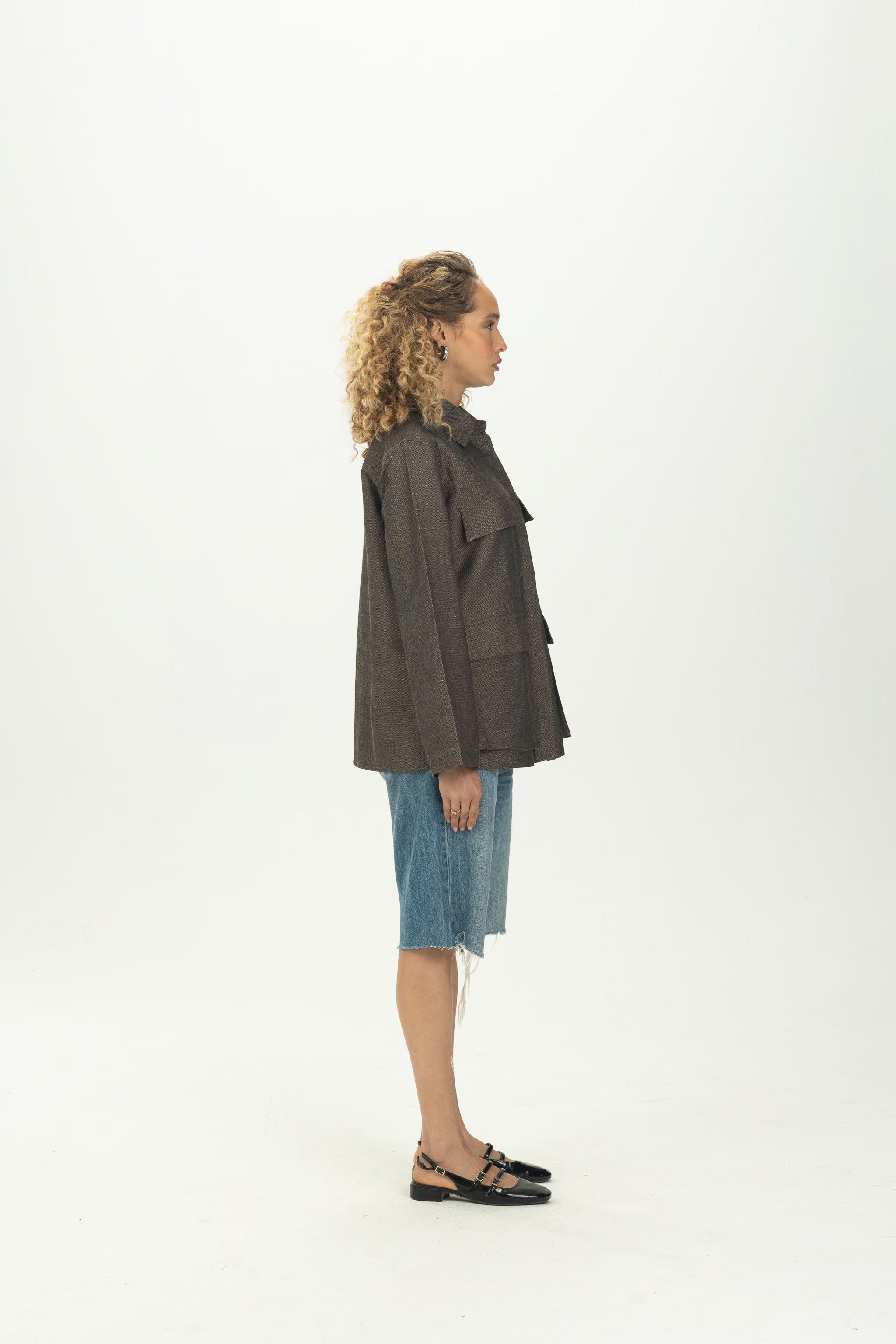 Brown Boxy Pocket Overshirt