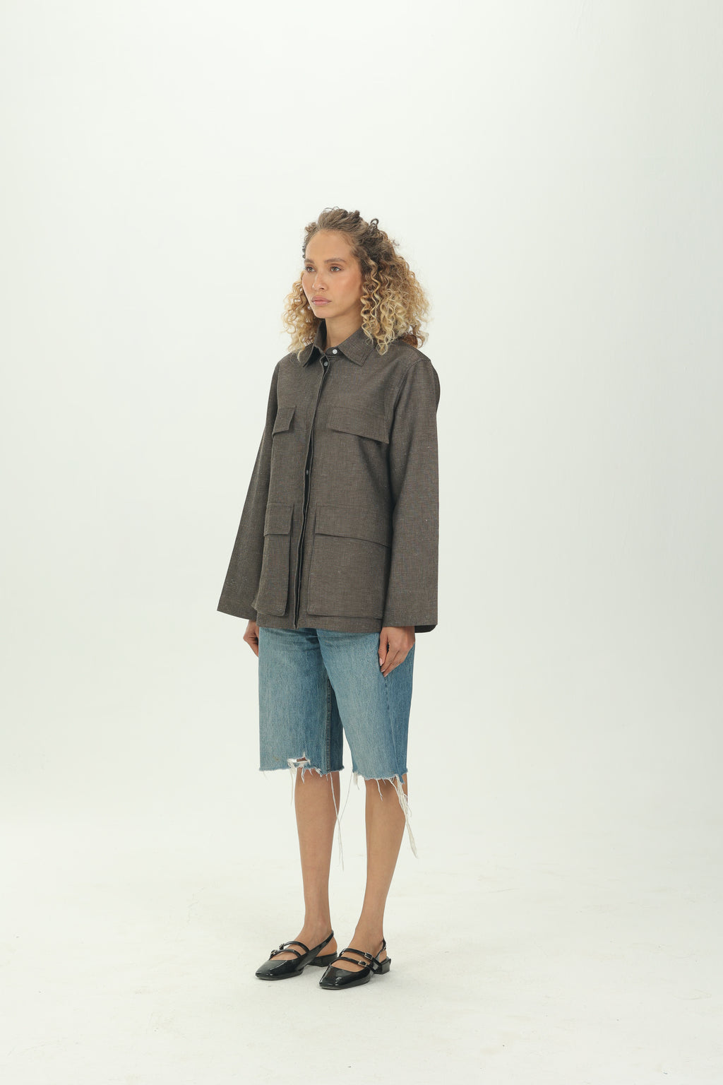 Brown Boxy Pocket Overshirt