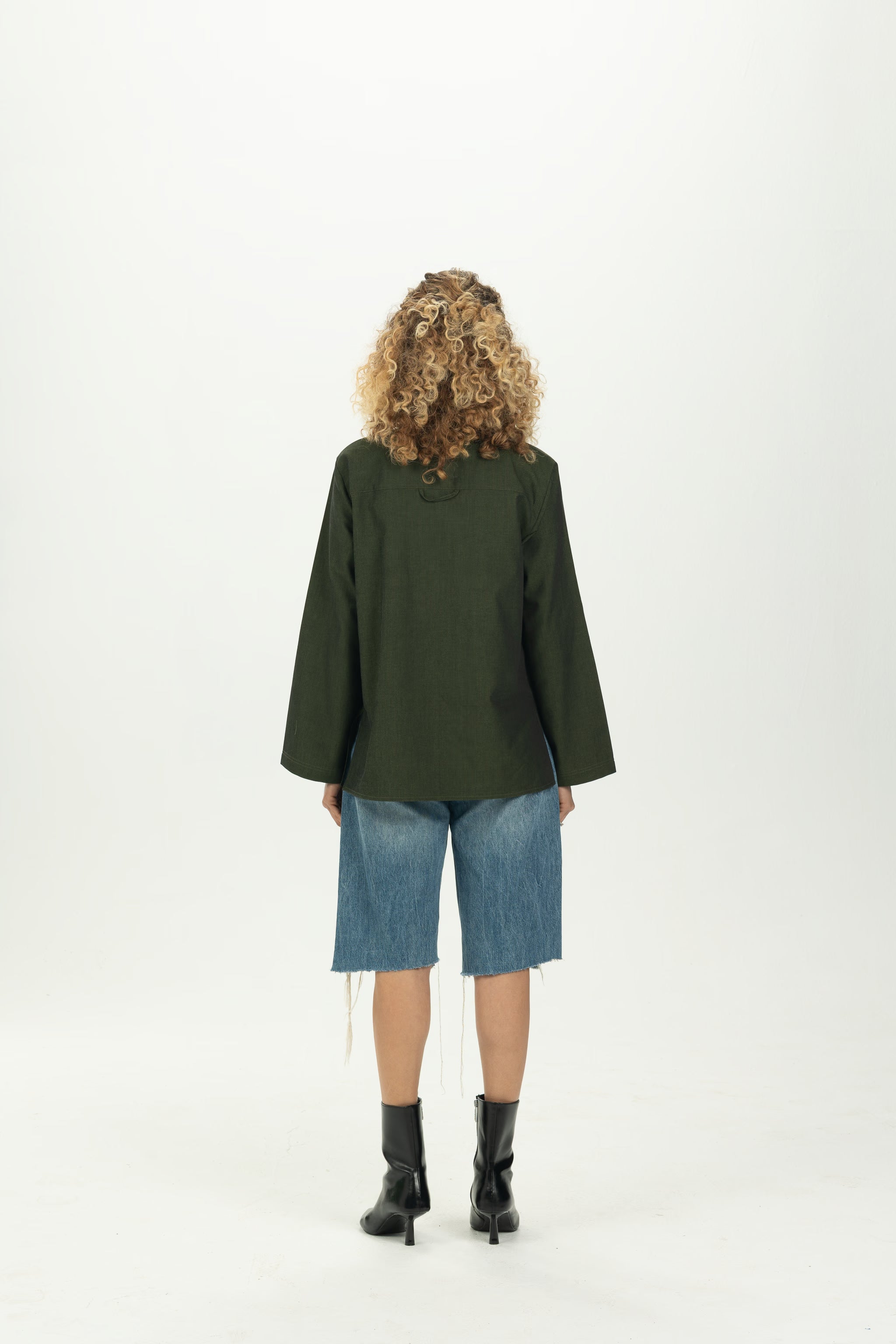 Dark Green Boxy Pocket Overshirt